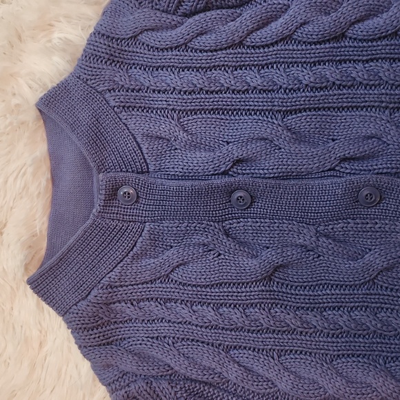 L.L. Bean heavy knit cardigan in purplish/blue - Picture 6 of 10